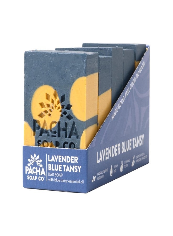 Pacha Soap Co. Bar Soap, Lavender & Blue Tansy, 5-Pack (4 oz ea) - Premium, Handcrafted, Hydrating, Natural Face Wash, Hand Cleanser, Body Wash, Soothing Essential Oils - Image 1