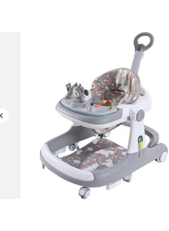 مشاية أطفال 3 في 1 مع مقبض دفع للوالدين، مشايات للأطفال مع عجلات، ارتفاع قابل للتعديل، متعددة الوظائف ومقعد مريح كبير، سجادة ترامبولين قابلة للفك للأطفال من الأولاد والبنات - Image 5