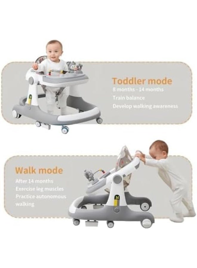 مشاية أطفال 3 في 1 مع مقبض دفع للوالدين، مشايات للأطفال مع عجلات، ارتفاع قابل للتعديل، متعددة الوظائف ومقعد مريح كبير، سجادة ترامبولين قابلة للفك للأطفال من الأولاد والبنات - Image 3