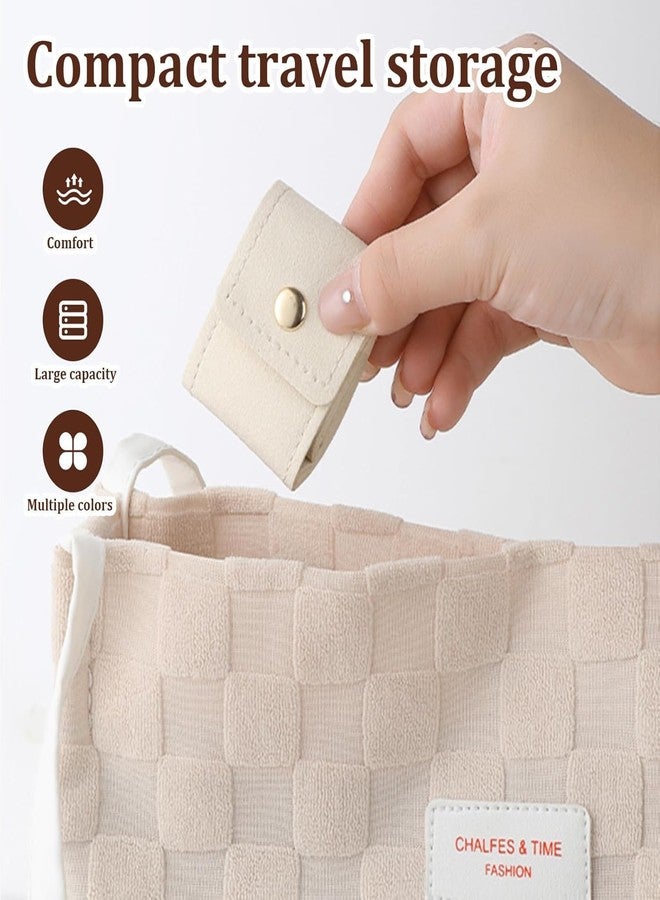 MATSON Rings Roll Up Pouch,Foldable Jewelry Organizer Case, 4-compartment Roll Up Compact Jewellery Case with Snap Button,Mini Travel Jewellery Pouche for Rings, Earrings (Size : 4.5 x 5 cm) - Image 2