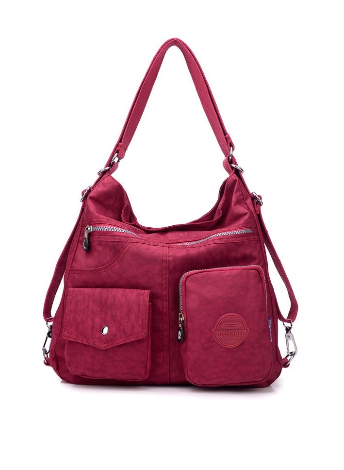 Multipurpose Hobo Purse for Women with Antitheft RFID, Waterproof Nylon Crossbody Bag Shoulder Handbag, Convertible Backpack  - Image 1