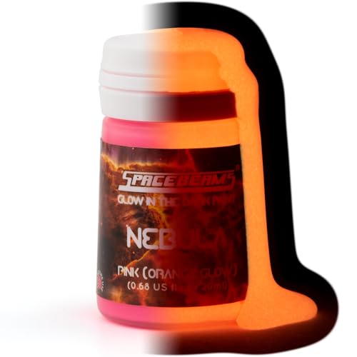 SpaceBeams Nebula Glow in the Dark Paint 068 Fl Oz Pink With Orange Glow NonToxic Water Based - Image 1