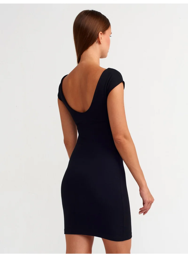 Dilvin 90054 Backless Mini Dress-Black