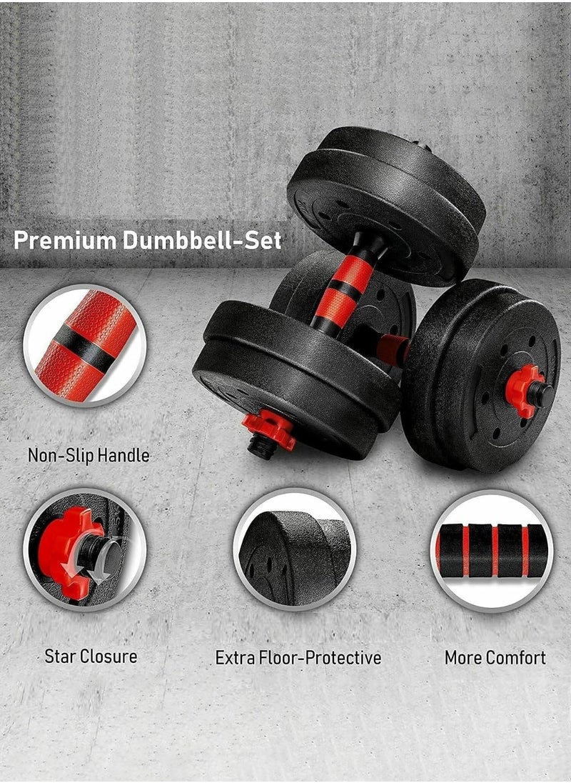 Arabest - 4 in1 Dumbbells Set,Adjustable Dumbbell Set for Gym Used as Barbell, Kettlebells,Push up Stand Dumbbell Body Building 20KG Set,Free Weights Set for Home Fitness - Image 1