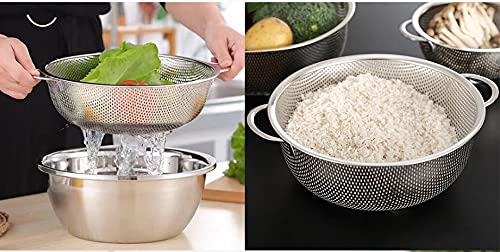 TGOPIT Stainless Steel Colander MicroPerforated Colander with Handle Metal Strainer for Draining Rinsing Washing Pasta Spaghetti Rice Vegetables Fruits Heavy Duty Dishwasher Safe - Image 5
