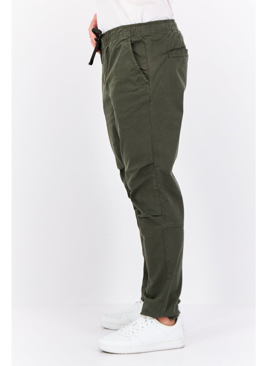 CROSSHATCH Men Regular Fit Solid Chino Pants, Olive  - Image 2