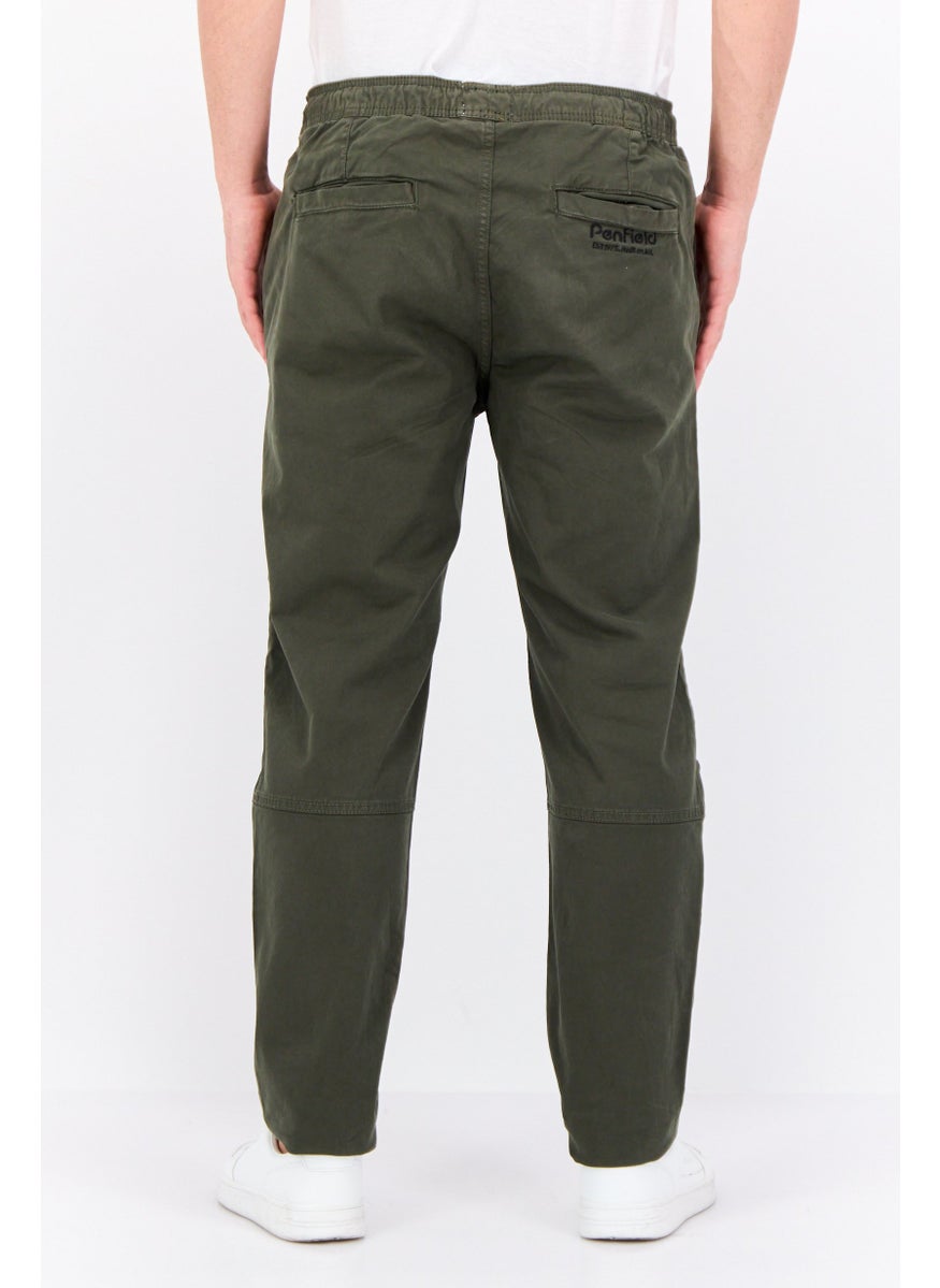 CROSSHATCH Men Regular Fit Solid Chino Pants, Olive  - Image 3