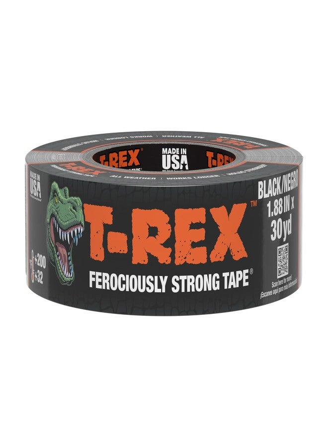 T-REX Tape Heavy Duty Duct Tape with UV Resistant & Waterproof Backing for Ferociously Strong Repairs, 1.88" x 30 yd, Black, 1 Roll - Image 1