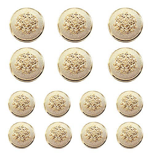 YaHoGa 14pcs Gold Blazer Buttons for Men's Suits Blazers Sport Coats 23mm 18mm Metal Shank Suit Buttons Set for Sewing Coats Suits Blazers (MB20082) - Image 3