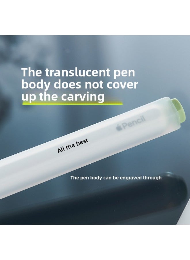 Generic - Suitable For Apple Pencil Second Generation Pen Grip Translucent Simple Solid Color All-inclusive Anti-slip Anti-drop For Apple Pen Case-Color:Pink - Image 1