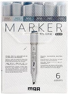 M&G M&G Pack Of 6 Gray Professional Art Markers No:Zpm49723 