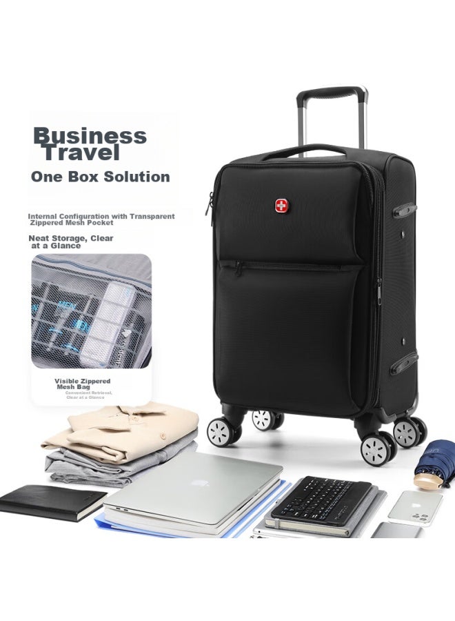 CROSS+GEAR Crossgear 24-inch Swiss Army Knife Oxford Canvas Business Trolley Suitcase Large Capacity Password Luggage - Image 1