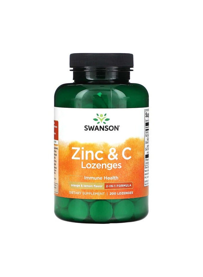 Zinc & C Lozenges, Orange & Lemon, 200 Lozenges