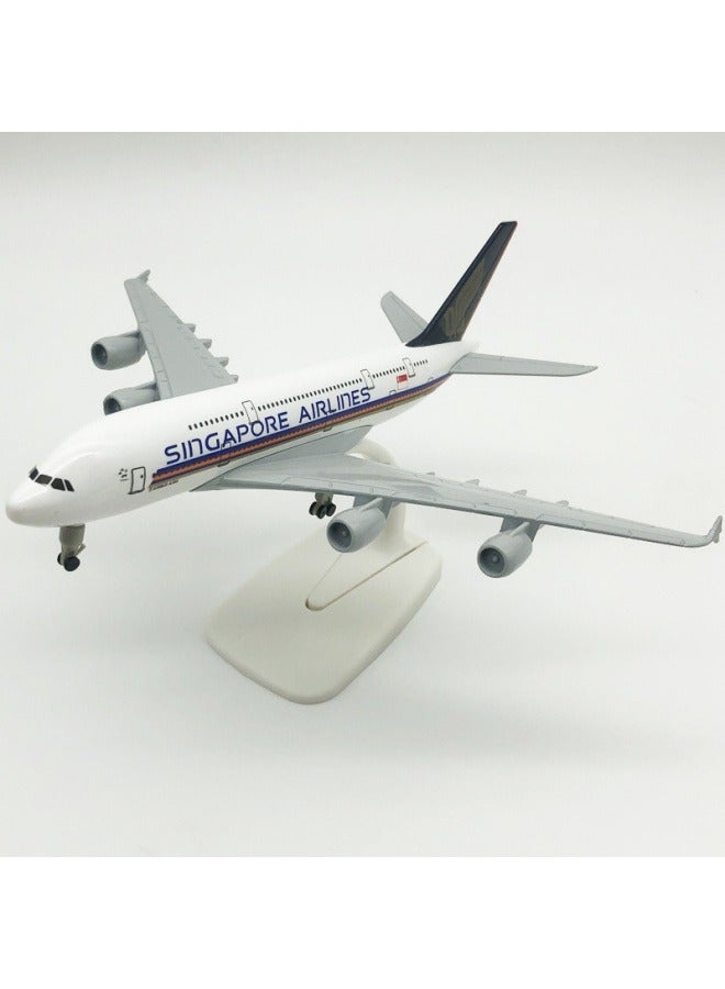 general 20cm Alloy Airplane Tabletop Display Model 1:200 Scale Singapore A380 Airplane Model Ornaments Toy Furniture Decoration Collection Gifts - Image 2