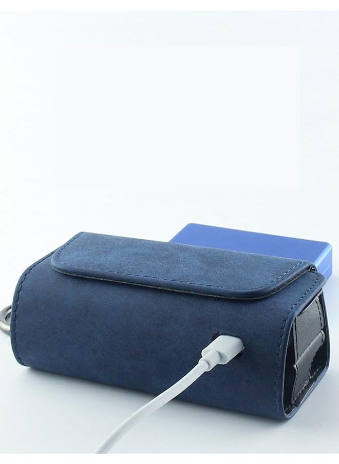 erorex - Electronic Case And Carrying Pouch For Iqs 3.0 Duo Pu Leather Case Protective Pouch Handbag Wallets And Lanyards For On The Go Protection Navy Blue - Image 1