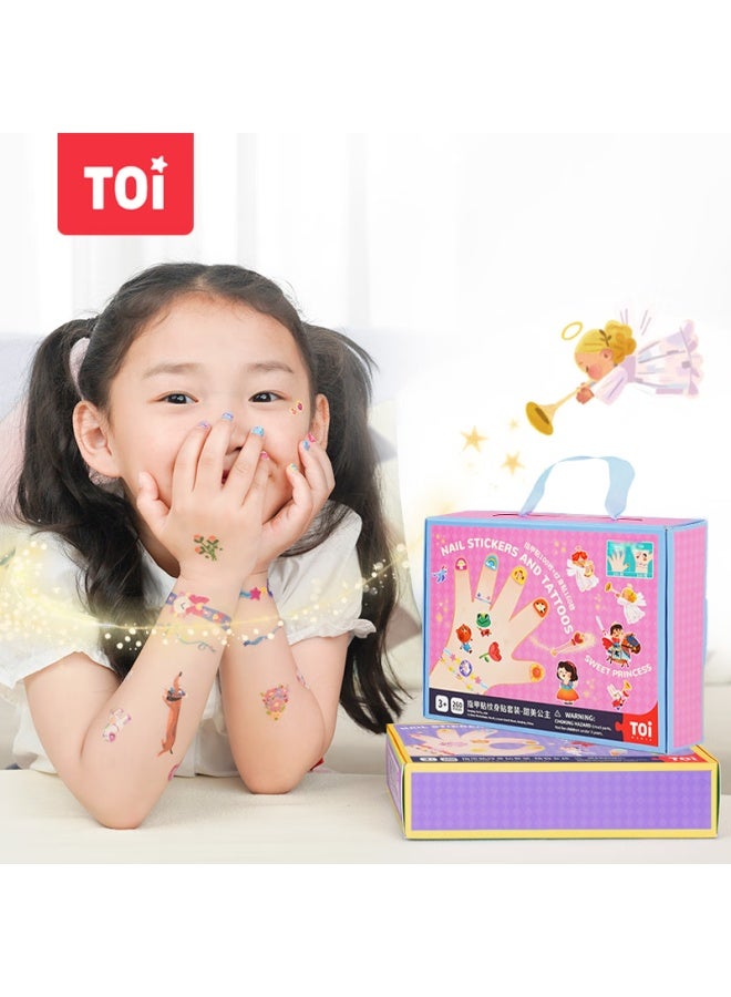 Toi Children'S Nail Stickers, Tattoo Stickers Set, Waterproof Stickers, Nail Art Cartoon Stickers, Birthday Gift, Sweet Princess - Image 1