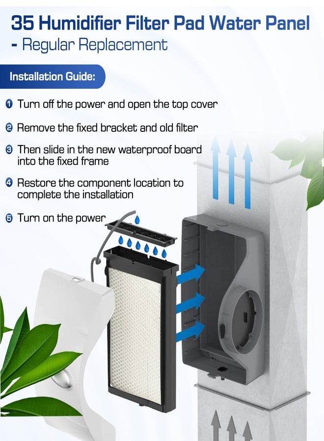 Pokin 4 Pack 35 Water Panel Humidifier Filter Replacement 10" x 13" - Compatible with April.aire Humidifier 300 350 360 560 560A 568 600 600A 700 700A 700M 760 760A 768 April.aire Whole House Humidifier - Image 5