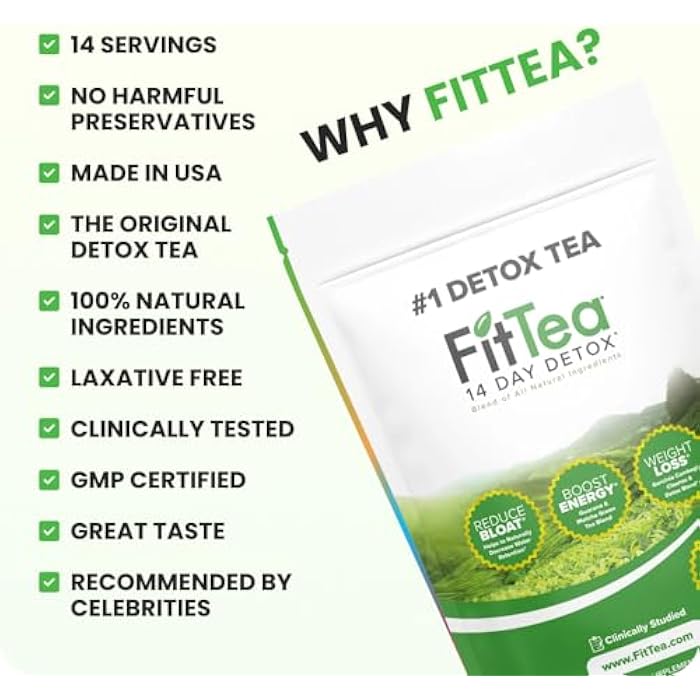 FitTea The Original 14 Day Detox Tea for Weight Loss and Belly Fat - Detox Cleanse Weight Loss Tea for Women and Men - Clinically Tested Slim Tea Detox Drink - Image 3
