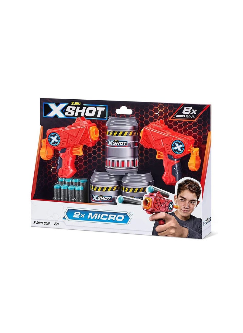 ZURU Zuru – X-Shot Excel Micro Dart Blaster Twin Pack With 8 Bullets – 3621  - Image 1
