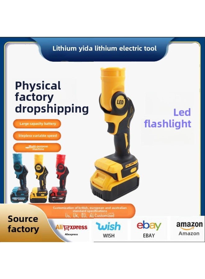 مصباح صيد ليلي خارجي قابل للطي يعمل ببطارية ليثيوم ومصباح منجم عالي الطاقة ومصباح إضاءة LED قابل لإعادة الشحن ومصباح يدوي للطوارئ - مواصفات المنتج: مصباح يدوي LED صغير الرأس dewei foot بطارية واحدة - Image 2