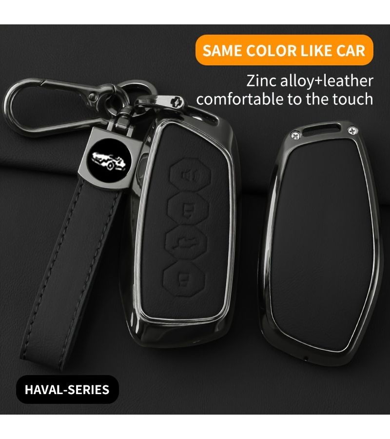 Red Car Key Case With Hand Rope For Haval Models Including Hover XY H6 Dargo M6 H9 H6S F7 F7X Jolion X DOG H2 H3 H5 H7 H8 M4 F7H H2S New Generation H6 Cool Dog Active Dog Big Dog Raptor Xiaolong H5 Car Accessories Protective Shell - Image 1