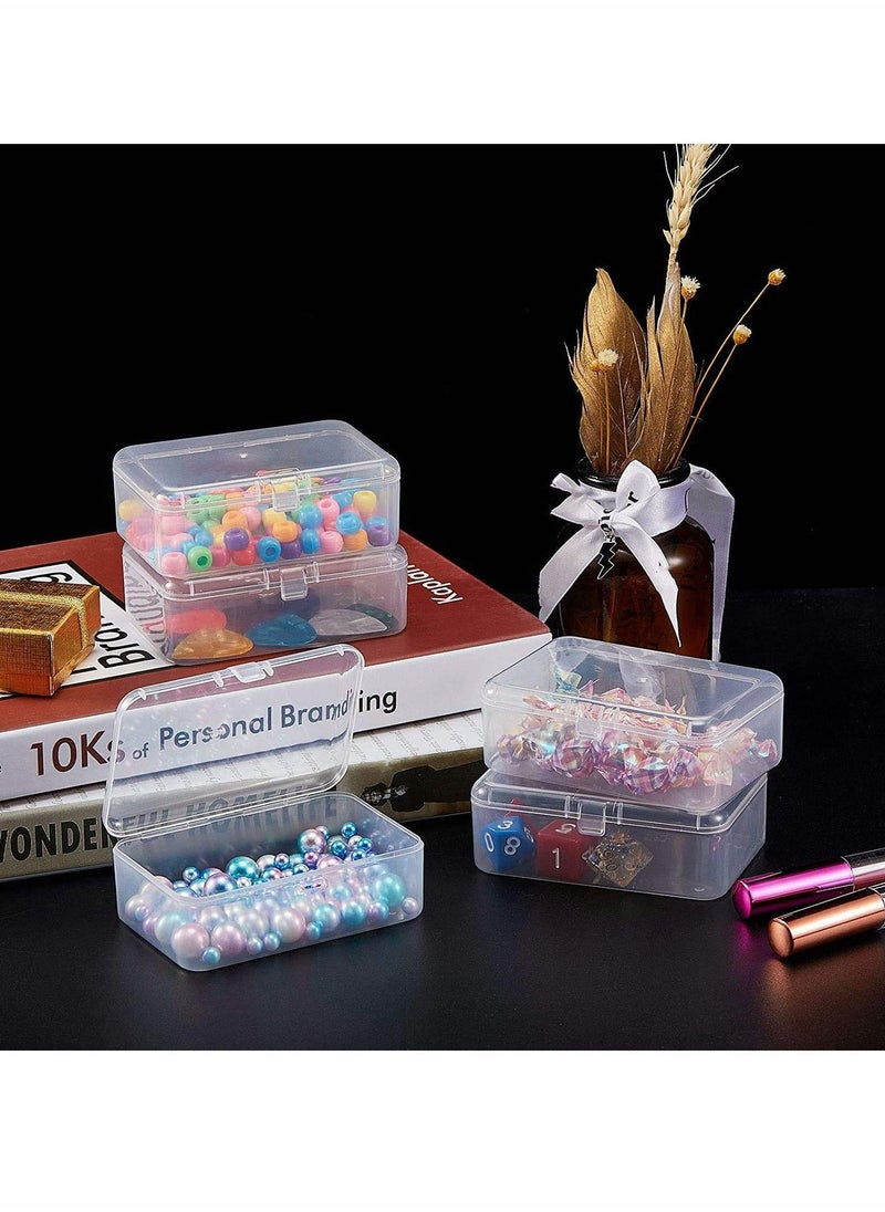 KASTWAVE 12 Pack Clear Plastic Beads Storage Containers Box with Hinged Lid for Beads and More, Mini Plastic Storage Containers with Lids for Small Items and Other Craft Projects Rectangular  - Image 5