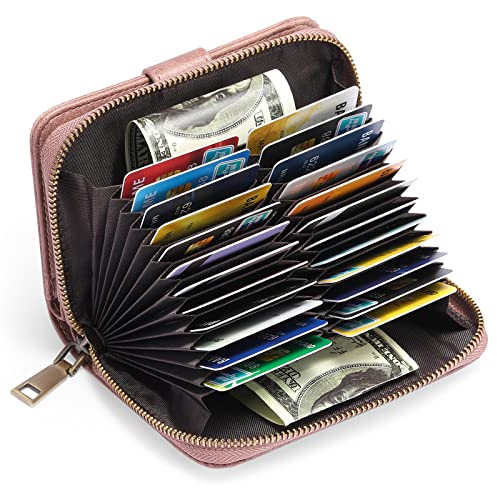 GAEKEAO Leather Credit Card Holder Wallet for Women RFID Blocking Large Capacity Bifold Zipper Card Case Organizer with Wristlet 32 Slots - Image 5