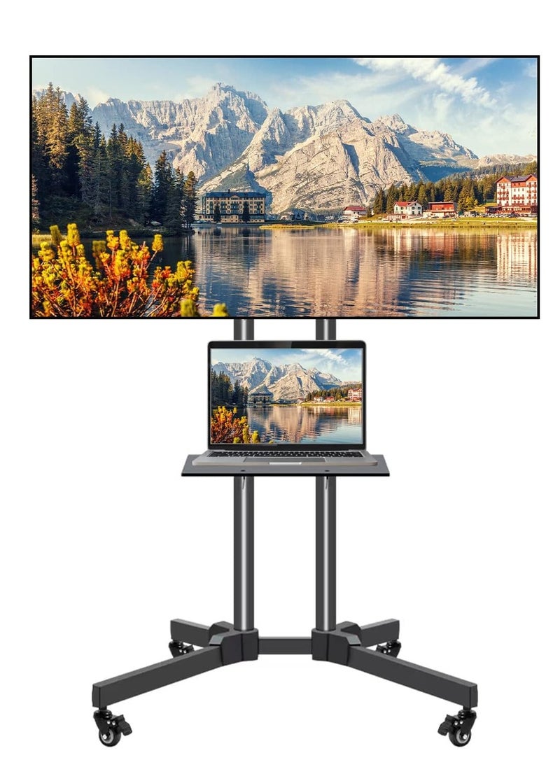 HYX "HYX Portable TV Stand – Rolling Floor Stand for 32-75 Inch TVs, Adjustable Height, Elegant Design"  - Image 1