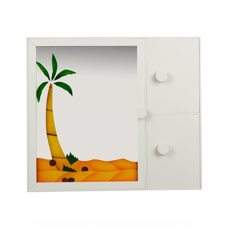 Maskey Cabinet Bathroom with Mirror and with Storage Chest 6 Cabinet 16 x 18 x 45 Inches Size Medium Plastic Acrylic - Image 1