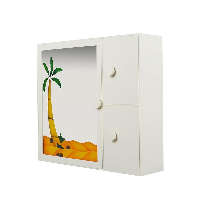 Maskey Cabinet Bathroom with Mirror and with Storage Chest 6 Cabinet 16 x 18 x 45 Inches Size Medium Plastic Acrylic - Image 4