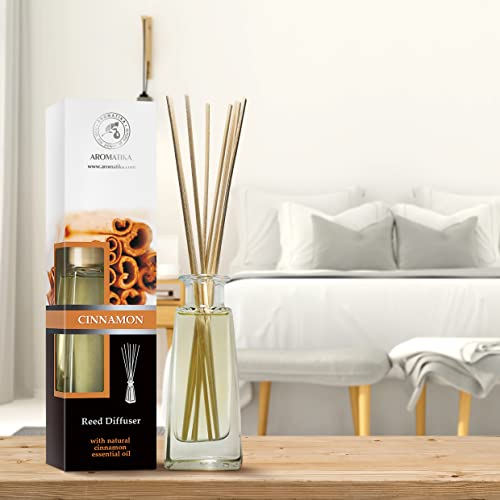 Aromatika Reed Diffuser Cinnamon 3.4 Fl Oz(100ml) - Room Diffuser with Cinnamon Essential Oil - Home Fragrance - Aromatherapy Air Freshener - Oil Diffuser - Scented Diffuser - Cinnamon Aroma - Image 5