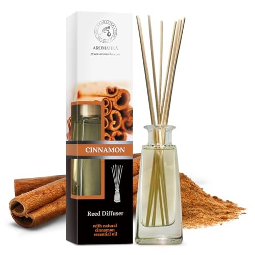 Aromatika Reed Diffuser Cinnamon 3.4 Fl Oz(100ml) - Room Diffuser with Cinnamon Essential Oil - Home Fragrance - Aromatherapy Air Freshener - Oil Diffuser - Scented Diffuser - Cinnamon Aroma - Image 2