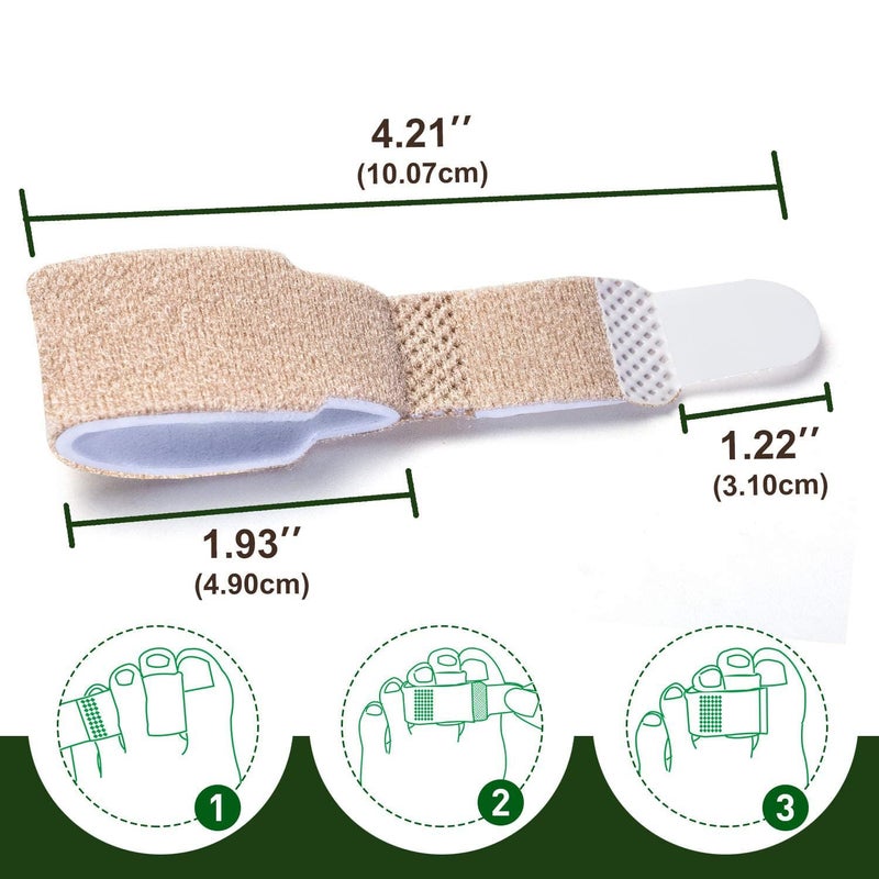 Peeruka® Hammer Toe Straightener (2 Pcs) | Broken Toe Wrap Separator & Cushion Bandage | Toe Corrector for Crooked, Overlapping, Mallet & Claw Toes | Toe Splint Support for Pain Relief & Alignment - Image 2