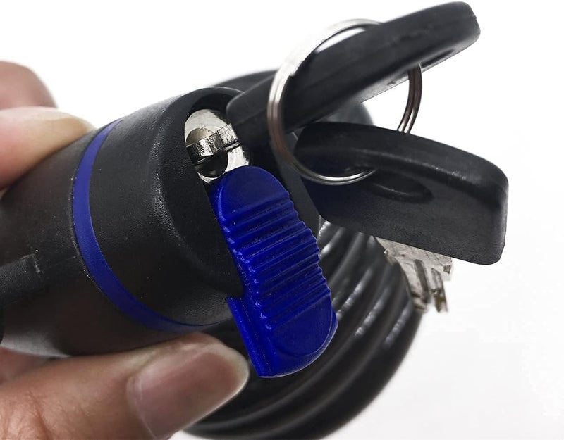SYOSI Bike Lock, Bike Key Lock, Cable Steel Coiled Secure Lock with Integrated Key Lock, Mounting Bracket, for Bicycle Stroller Scooter Electric Cycle Outdoor, 1.2M (4 Feet), 1/2 Inch Diameter Global simple assemble options - Image 3