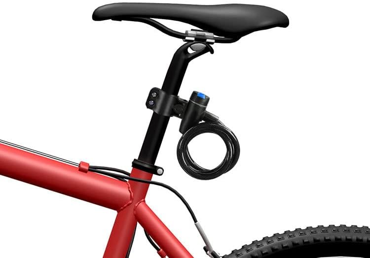 SYOSI Bike Lock, Bike Key Lock, Cable Steel Coiled Secure Lock with Integrated Key Lock, Mounting Bracket, for Bicycle Stroller Scooter Electric Cycle Outdoor, 1.2M (4 Feet), 1/2 Inch Diameter Global simple assemble options - Image 4