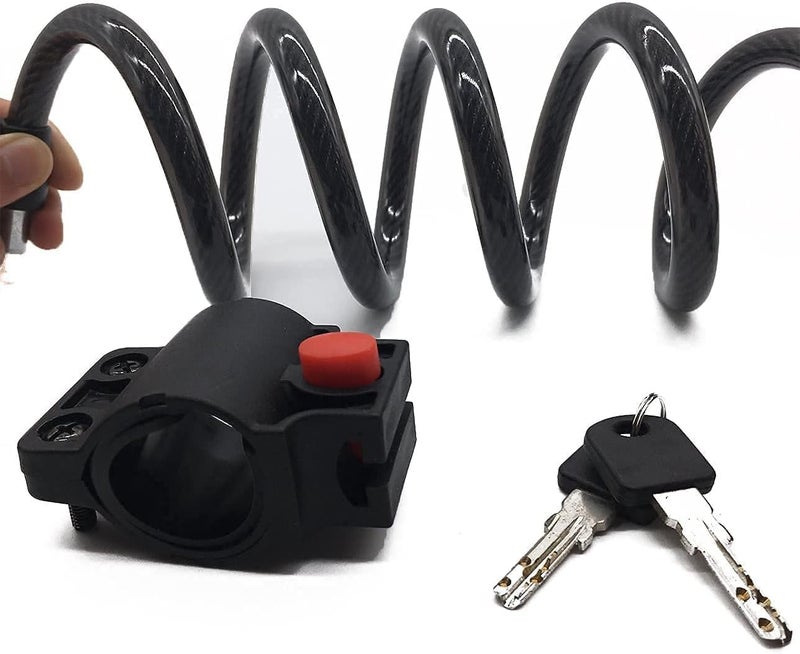 SYOSI Bike Lock, Bike Key Lock, Cable Steel Coiled Secure Lock with Integrated Key Lock, Mounting Bracket, for Bicycle Stroller Scooter Electric Cycle Outdoor, 1.2M (4 Feet), 1/2 Inch Diameter Global simple assemble options - Image 2