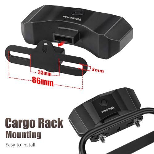 WSDCAM Bike Cargo Rack Tail Light with Turn Signals and Brake Light, Wireless Bike Horn Alarm, Auto On/Off USB C Rechargeable Bicycle Tail Light Rear Rack Bike Light Turn Signal Lights for Road Safety - Image 2
