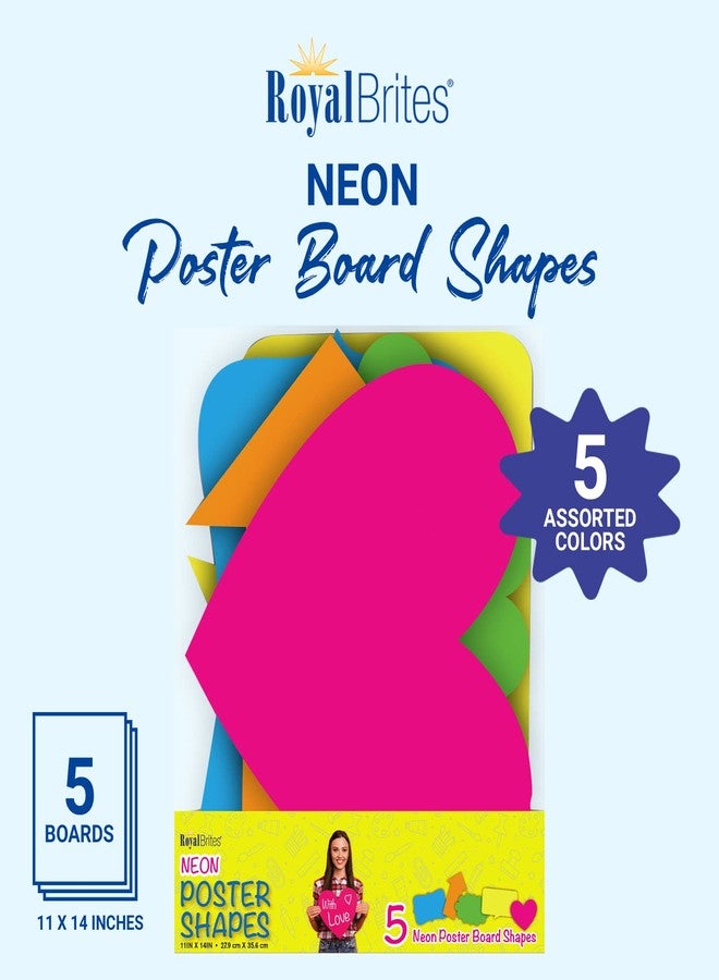 Royal Brites Assorted Neon Poster Board Shapes, Neon Sign in Multiple Shapes, Assorted Colors, 11" x 14" (5-Pack) - Image 2