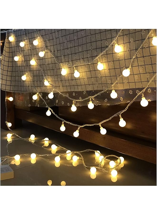 erorex 32Ft 80 Lights Outdoor String Lights Battery Operated Fairy Lights Sepak Takraw String Starry Lamp Decoration Lamp Warm White - Image 1