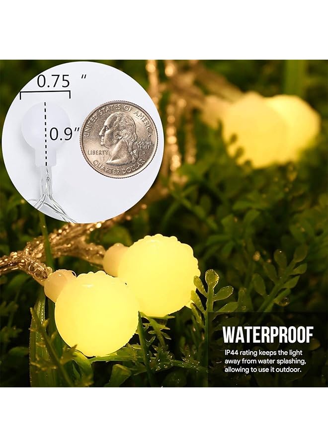 erorex 32Ft 80 Lights Outdoor String Lights Battery Operated Fairy Lights Sepak Takraw String Starry Lamp Decoration Lamp Warm White - Image 5