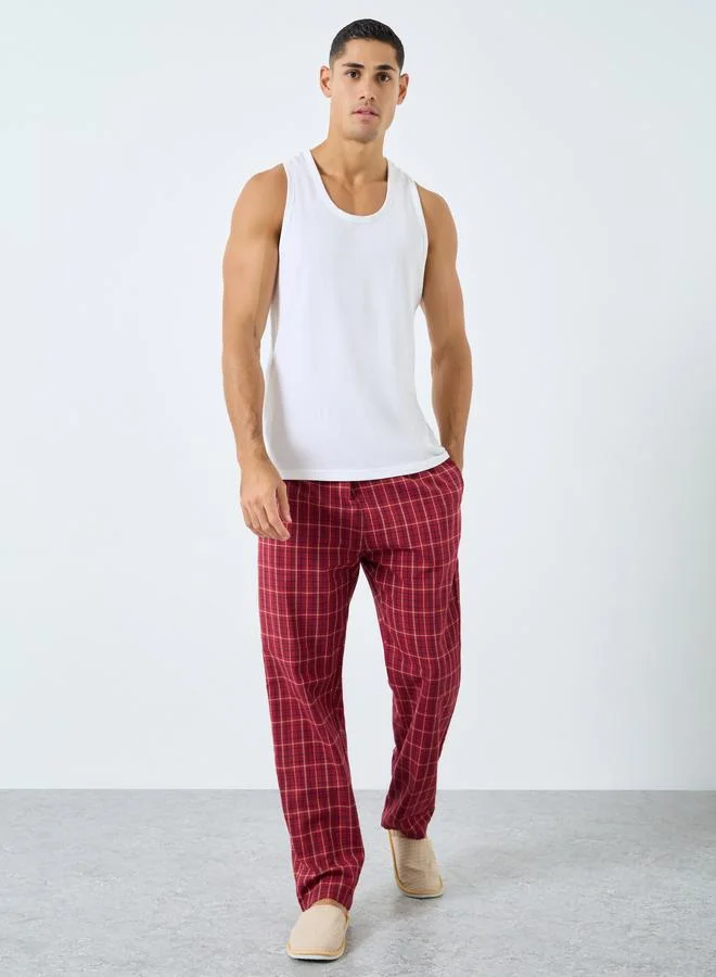 Styli Styli Men Checkered Cotton Pyjama