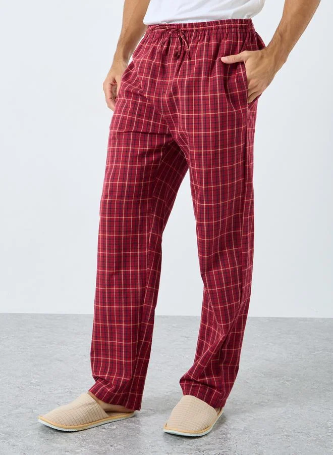 Styli Men Checkered Cotton Pyjama