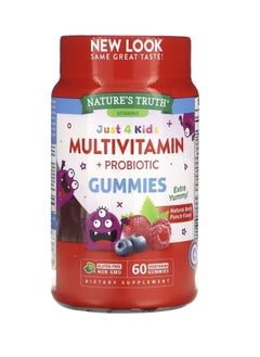 natures truth Just 4 Kidz, Multivitamin Plus Probiotic, Natural Berry Punch, 60 Vegetarian Gummies  - Image 1