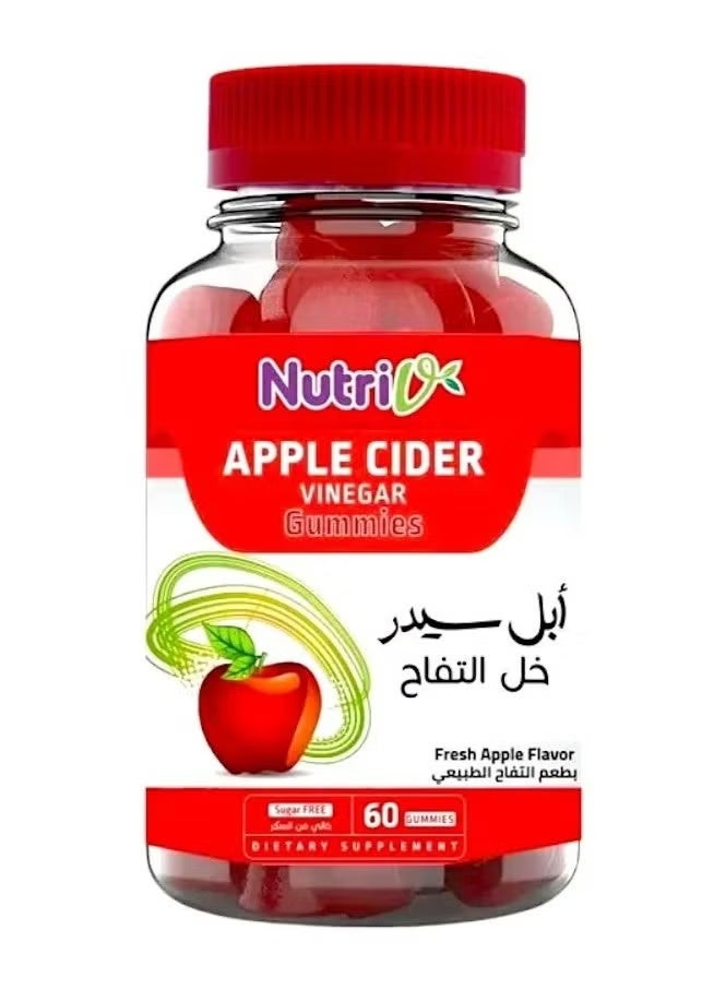 Nutrovy Apple Cider Vinegar Dietary Supplement with Natural Apple Flavor - 60 Tablets