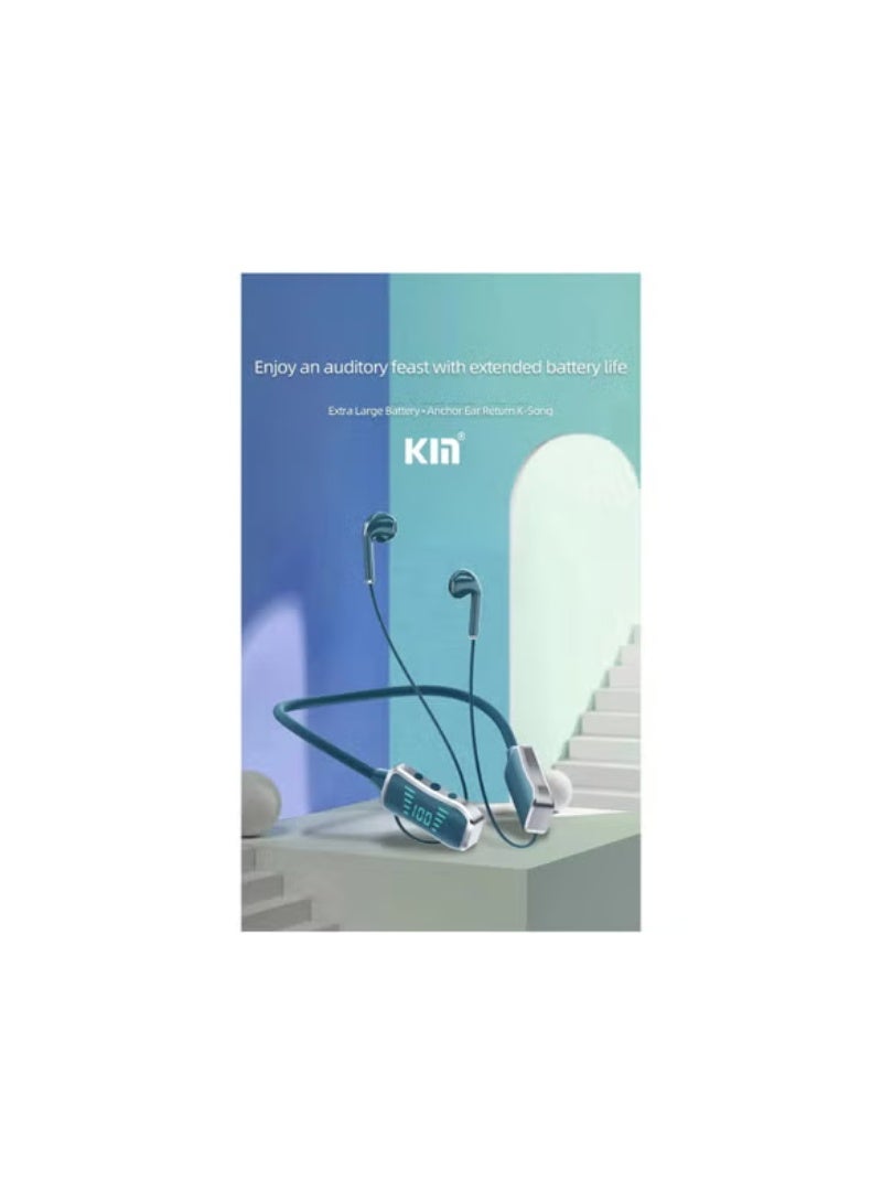 كين سماعات أذن لاسلكية حول الرقبة KL50 بتقنية بلوتوث 5.2 وشاشة LED، أخضر داكن - Image 3