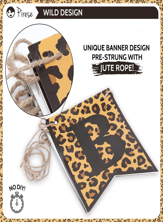 Pirese Cheetah Happy Birthday Banner - Cheetah Birthday Decorations, Leopard Party Decor, Safari Theme Party Supplies, Animal Print Party - Image 4