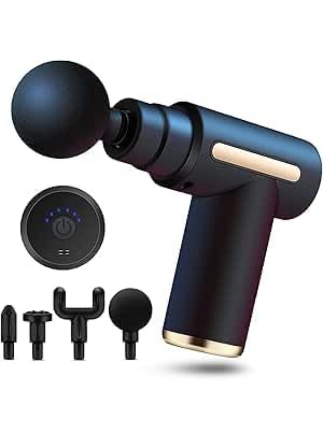 Mini Deep Tissue Massage Gun – Handheld Muscle Massager with 4 Heads and 6 Speeds for Pain Relief and Relaxation - Image 1