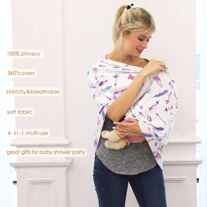 Hicoco Car Seat Covers for Babies - Carseat Canopy, Multi-use Breastfeeding Covers, Girls and Boys Baby Shower Gifts - Image 2