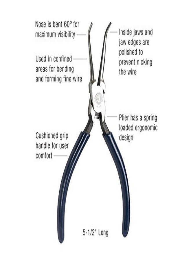 جونارد تولز كماشة جونارد JIC-3385 ذات أنف إبرة منحنية ومقبض بلاستيكي أزرق داكن، بطول 5-1/2 بوصة - Image 3