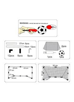 RollsTimi  Set Of 2 Kids Soccer Mini Goals With Ball And Pump 61x92x48cm  - Image 3
